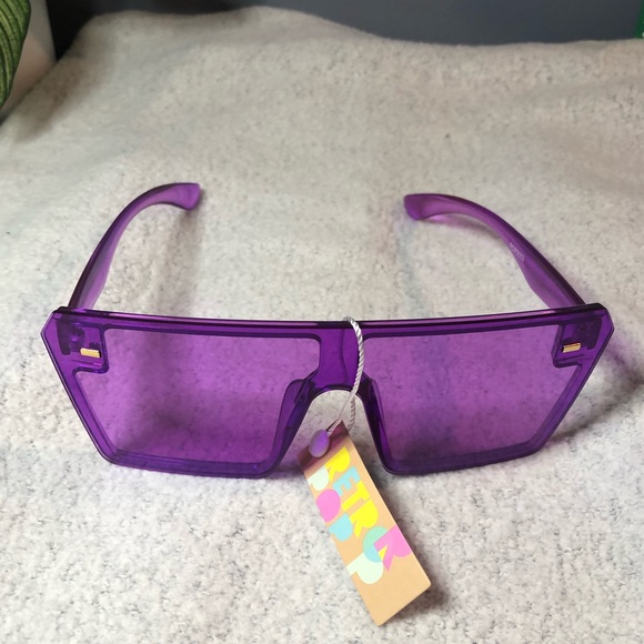 Purple Oversized Square Glasses - Picture 3 of 8